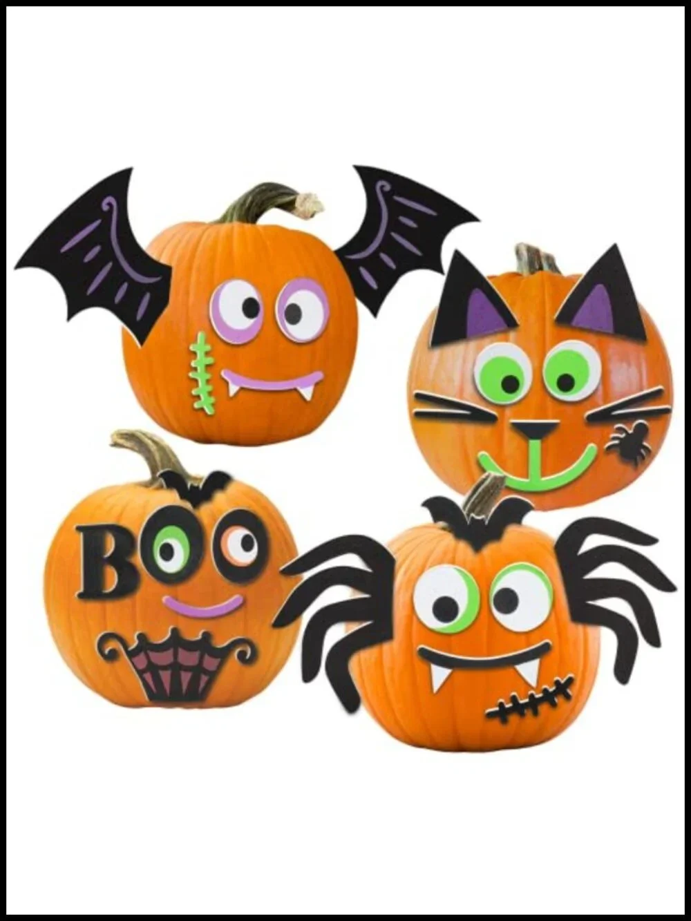 Foam Halloween Pumpkin Decorating Kit with Stickers - DIY Craft for Kids and